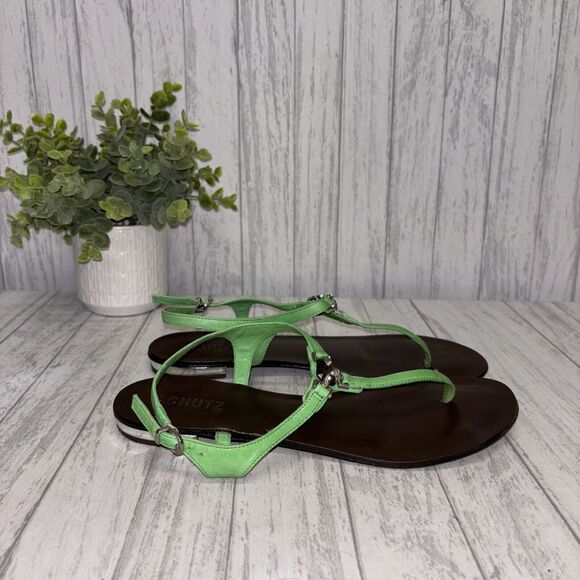 Womens Size 8 Schutz Lime Green Sandals - Picture 1 of 8